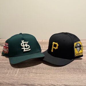 Baseball Cap Set - Green ST. Louis and Black Pirates